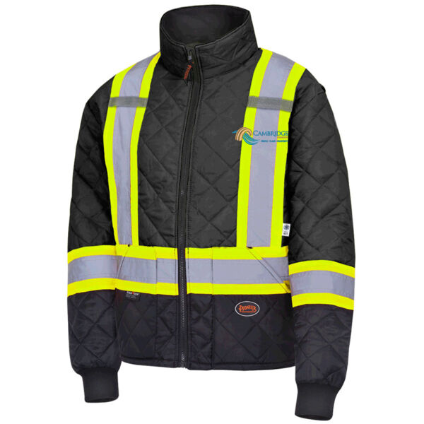 Embroidered Hi-viz Orange Quilted Freezer/Safety Jacket Thumbnail